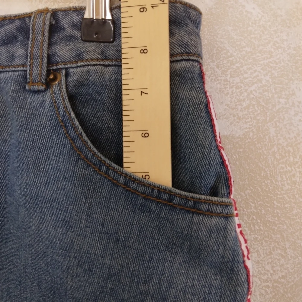 Denim 5 pocket skirt from Forever 21 with True Love Ribbon Decoration on Sides